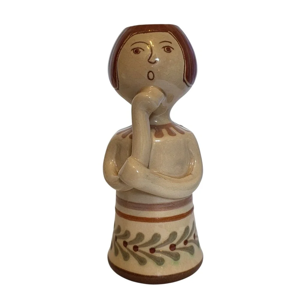 Vintage Vila Clara‎ Studio Art Pottery Girl Figurines Spanish Ceramic Folk Art
